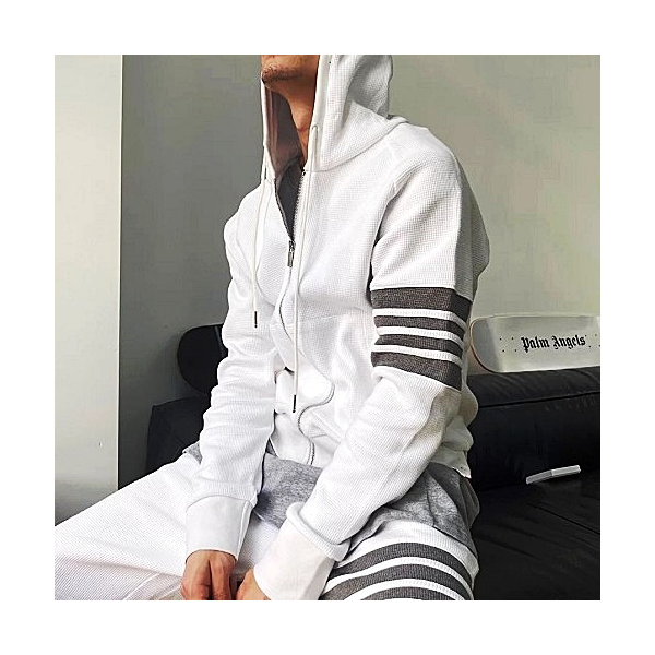 톰브*운 THOM BROWNE 4-바 와플후드 집업