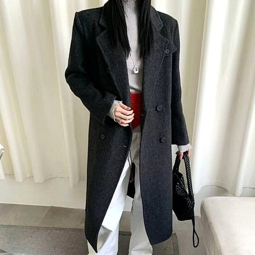 MIUMIU 더블버튼 캐시미어 핸드메이드 코트