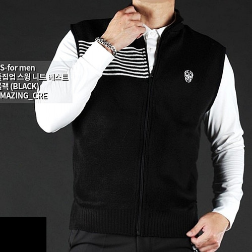 AMAZING_CRE 풀집업 스윙 니트 베스트