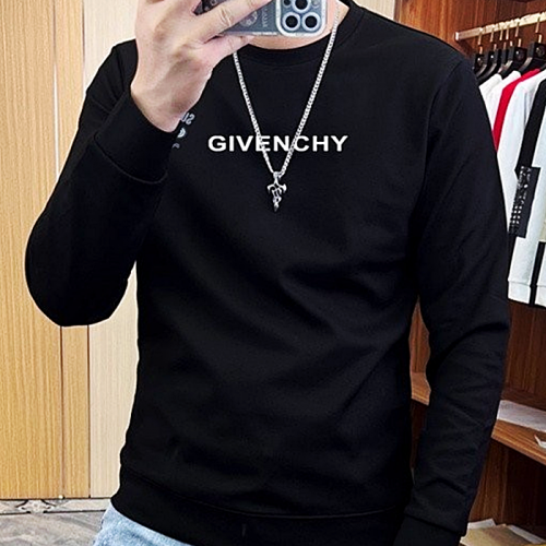 GIVENCHY 백 십자가 레터링 로고 밍크양기모 티셔츠