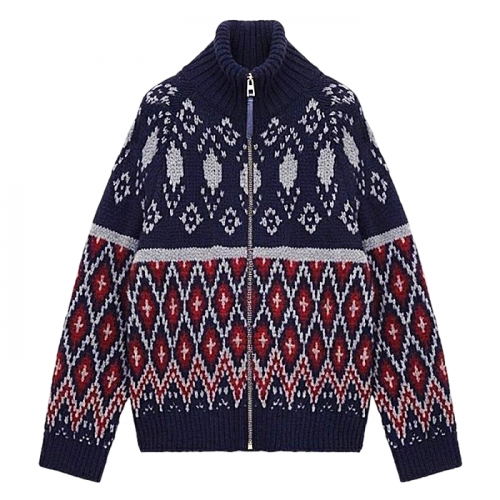 LOEWE 지오메트릭 울집업 자켓