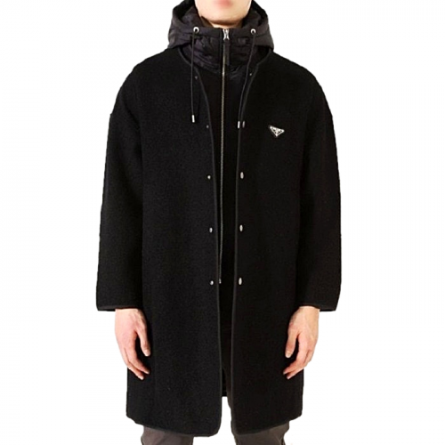 PRADA 오버사이즈 부클 투웨이 양모 코트자켓