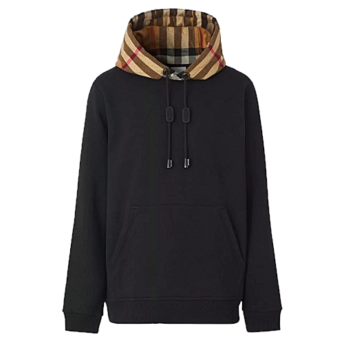 BURBERRY 체크후드 코튼 블렌드 후드