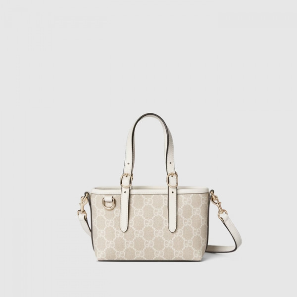 GG 엠블럼 미니백 - 베이지/화이트