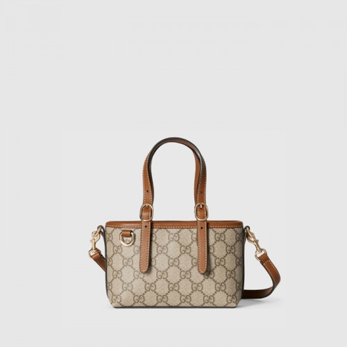 GG 엠블럼 미니백 - 베이지/브라운 GG 패브릭