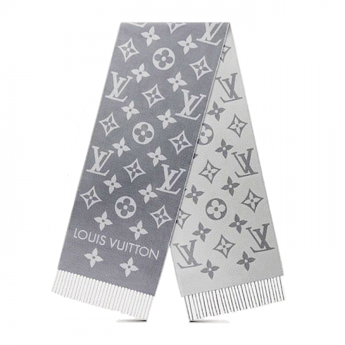 LOUISVUITTON 시그니쳐 모노그램 패턴 그레이 머플러