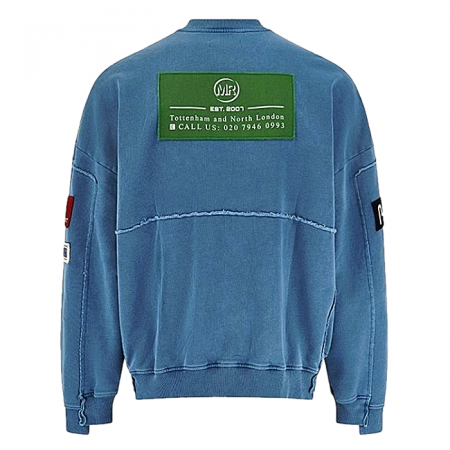 마틴로즈 MARTINEROSE 슬로건패널드 집업 스웻셔츠