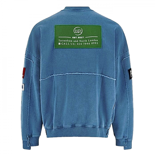 마틴로즈 MARTINEROSE 슬로건패널드 집업 스웻셔츠