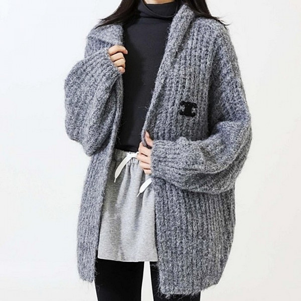 MIUMIU 트리오페 후드 니트 가디건