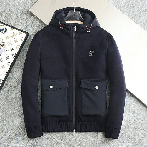 BRUNELLO CUCINELLI 자수로고 구스다운 후드 경량패딩