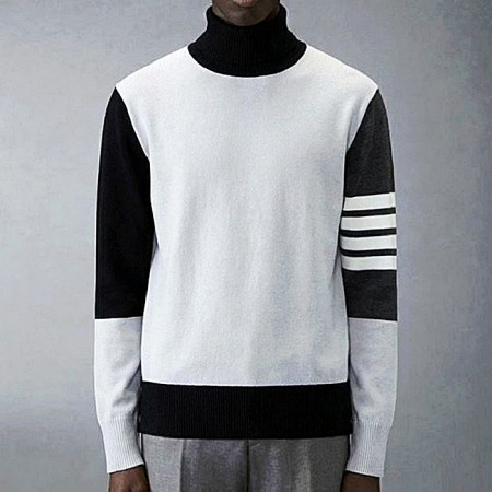 THOM BROWNE 펀믹스 4바 터틀넥 스웨터