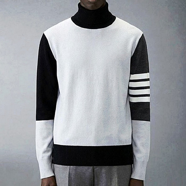 THOM BROWNE 펀믹스 4바 터틀넥 스웨터