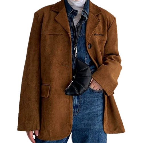 미우 MIUMIU 스웨이드 오버 자켓