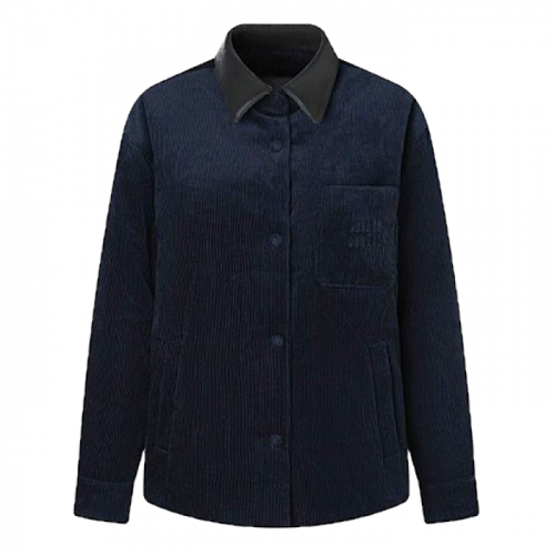 미우미우 MIUMIU 코듀로이 레더 자켓