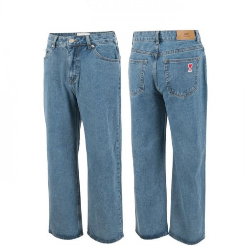 AMI 중청 와이드 데님 팬츠