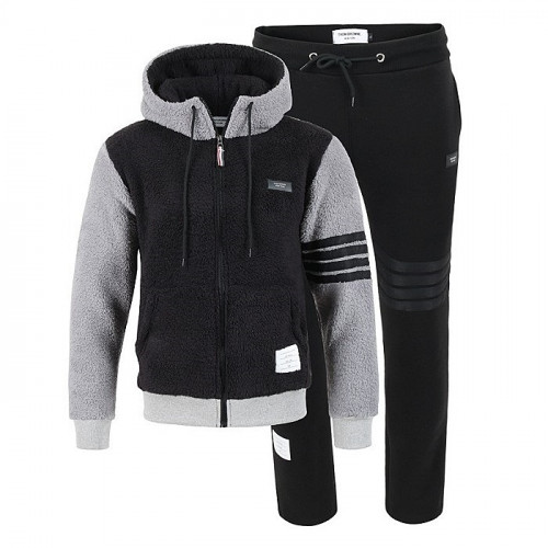 THOM BROWNE 블랙 4바 양털 셋업 SET