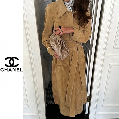 CHANEL 스웨이드 롱남방 원피스
