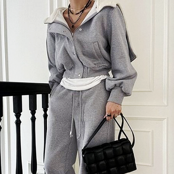 SAINT LAURENT 델라 후드 기모 투피스 SET