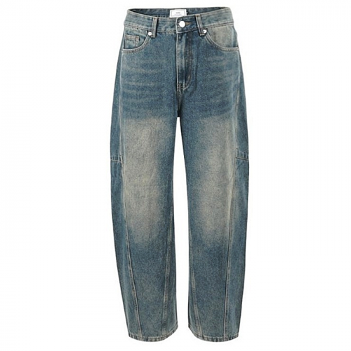 AMI 안기모 베이지틴 벌룬와이드 솔트워싱 팬츠