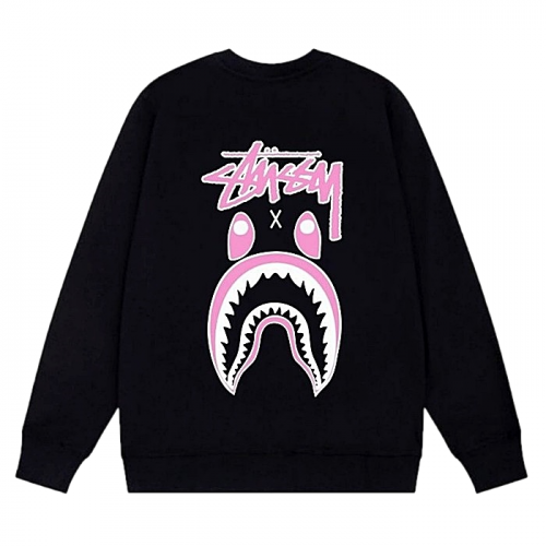 STUSSY x 베이프 콜라보 레터리버스 맨투맨