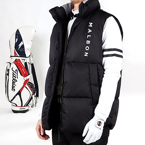 MALBON 빅블록 하프 조끼패딩
