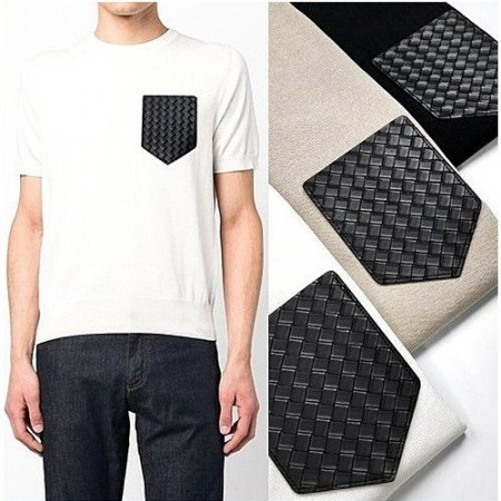 BOTTEGA VENETA 레더포켓 니트반팔