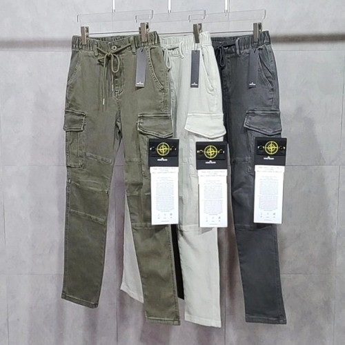 STONE ISLAND  무릎절개 카고 일자 팬츠