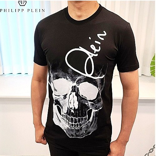 필립플*인 스컬 레터링 라운드 반팔