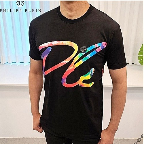 필립플*인 레인보우 레터링 라운드 반팔티