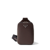 PRADA 브리크 사피아노 레더 백 - 커피브라운