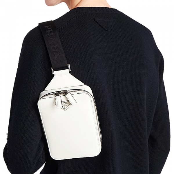 PRADA 브리크 사피아노 레더 백 - 화이트