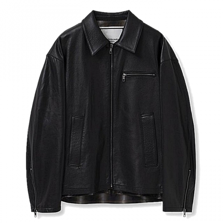 WOOYOUNGMI 레이어 플란넬 레더자켓