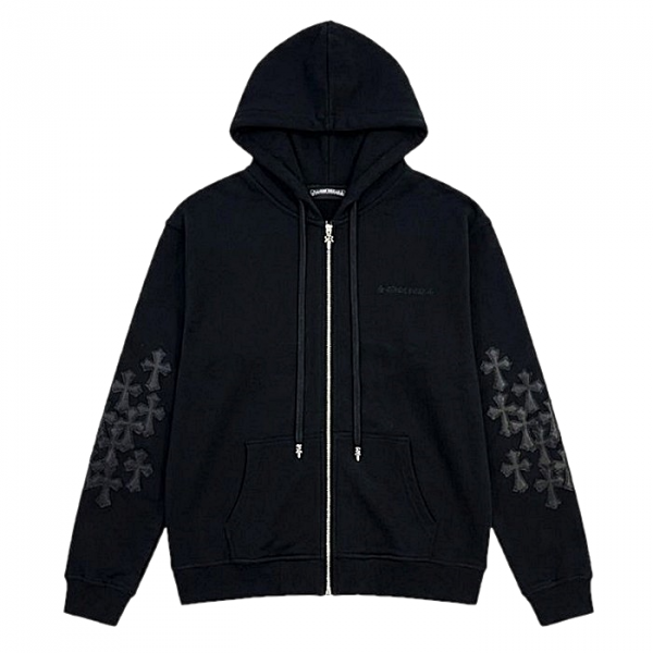 Chrome heart  크로스 레더 후디집업