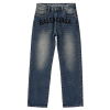 BALENCIAGA 로고 더티 다크블루 스트레이트 데님 팬츠