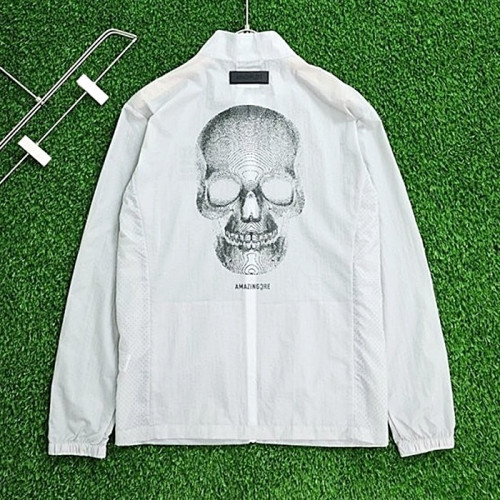 AMAZING_CRE 백 스컬로고 바람막이 자켓