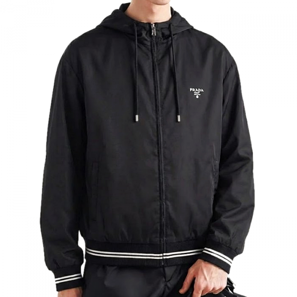 PRADA 라인리브 실크드 후디집업