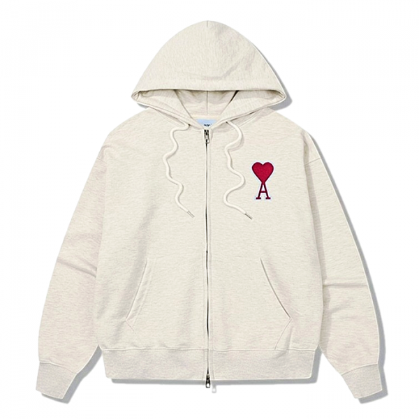 AMI 레드 빅패치 쭈리 후드집업 152