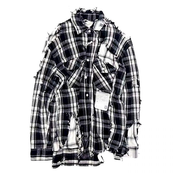 미하라야스히로 MIHARA YASUHIRO 디스트레이어 오버 체크셔츠