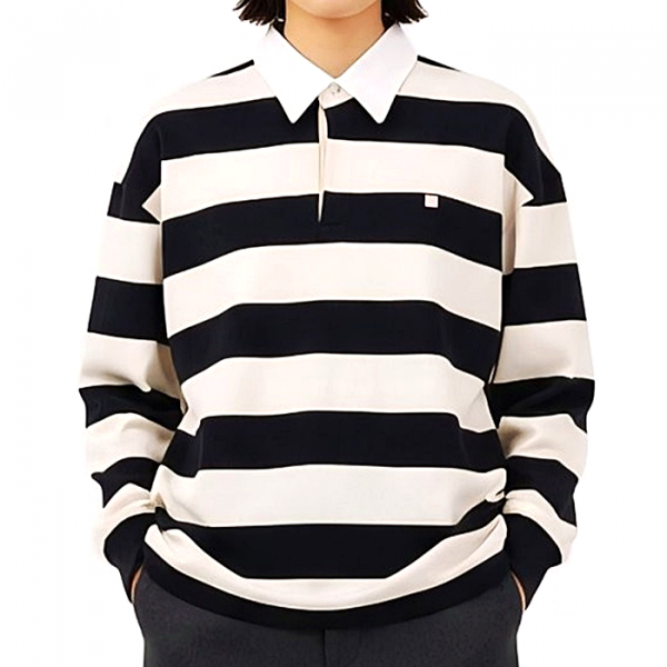 Acne Studios 스트라이프 카라 롱슬리브