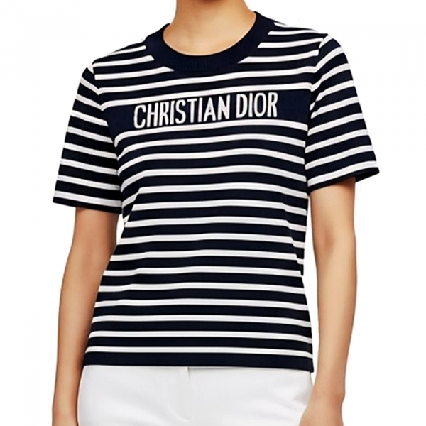 DIOR 스트라이프 니트 숏슬리브