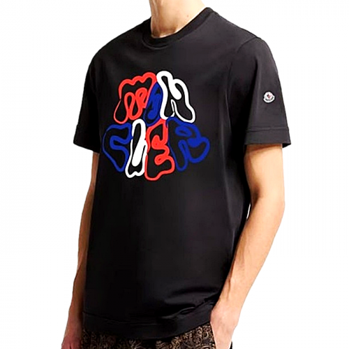 MONCLER 삼색 빈티지 레터링 로고 반팔티셔츠