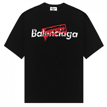 Balenciaga X Supreme 빈티지 로고 프린팅 티셔츠