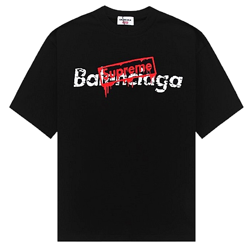 Balenciaga X Supreme 빈티지 로고 프린팅 티셔츠