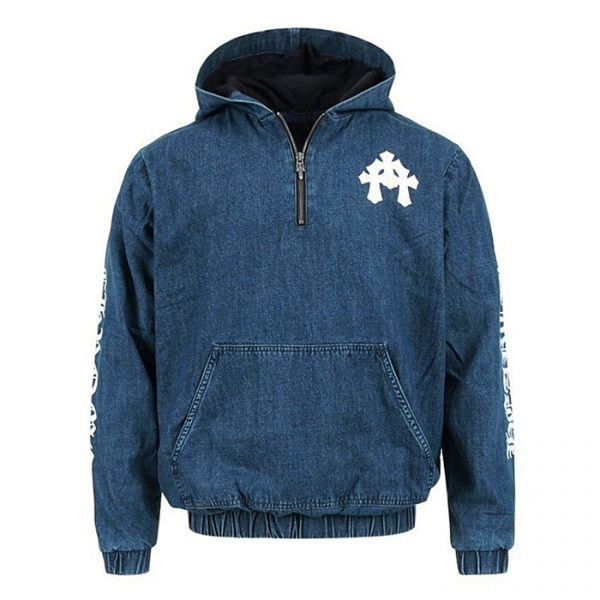 Chrome hearts 레더 패치 오픈 집업