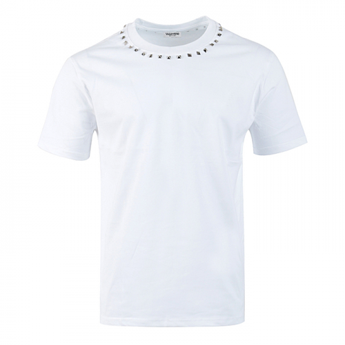 VALENTINO 락스터드 넥 실켓 하프 티셔츠