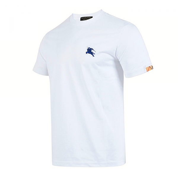 BURBERRY 블루기사자수 포인트탭 실켓 티셔츠