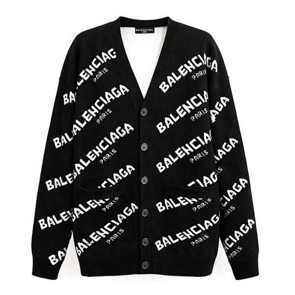 BALENCIAGA 로고 울 커플 가디건