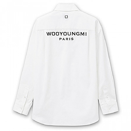 WOOYOUNGMI 화이트 코튼 백로고 셔츠