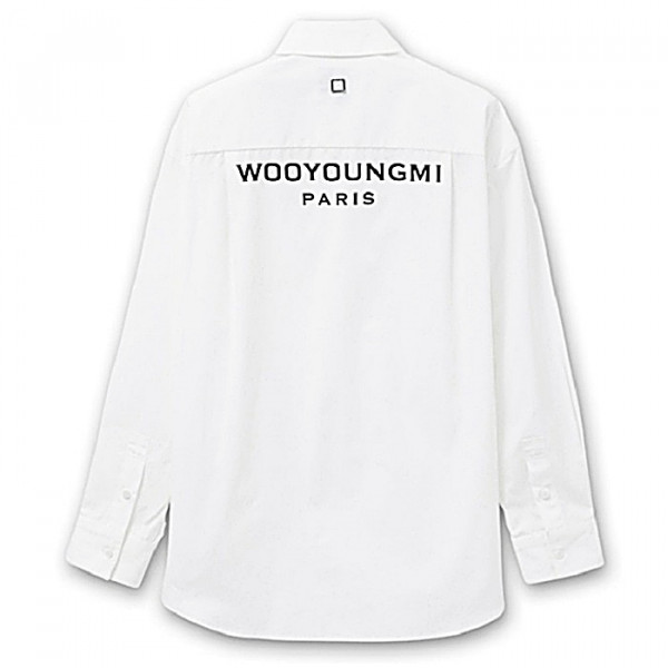 WOOYOUNGMI 화이트 코튼 백로고 셔츠