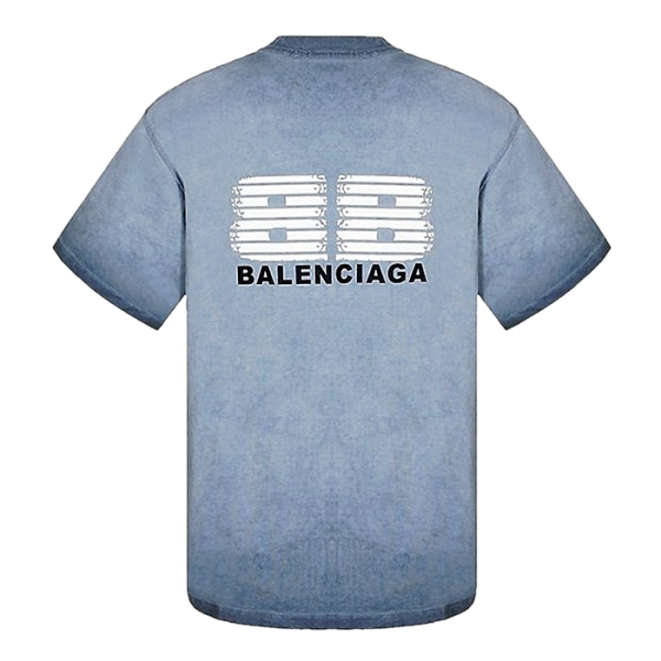 BALENCIAGA 워싱 오버핏 시아 반팔티셔츠